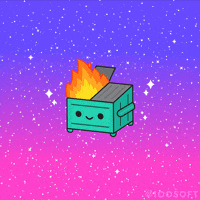 Floating Dumpster Fire GIF by 100% Soft